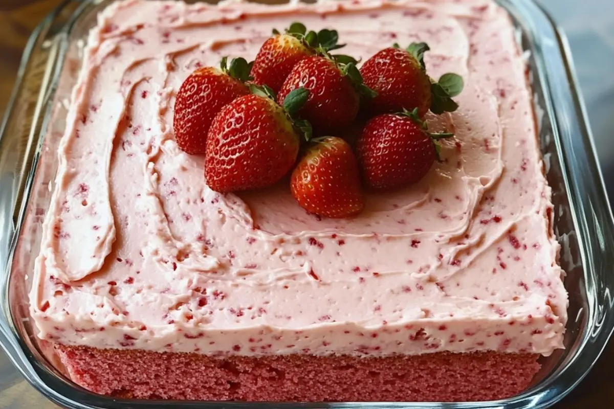 Homemade Strawberry Sheet Cake