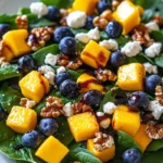 Mango Salad with Spinach and Blueberries