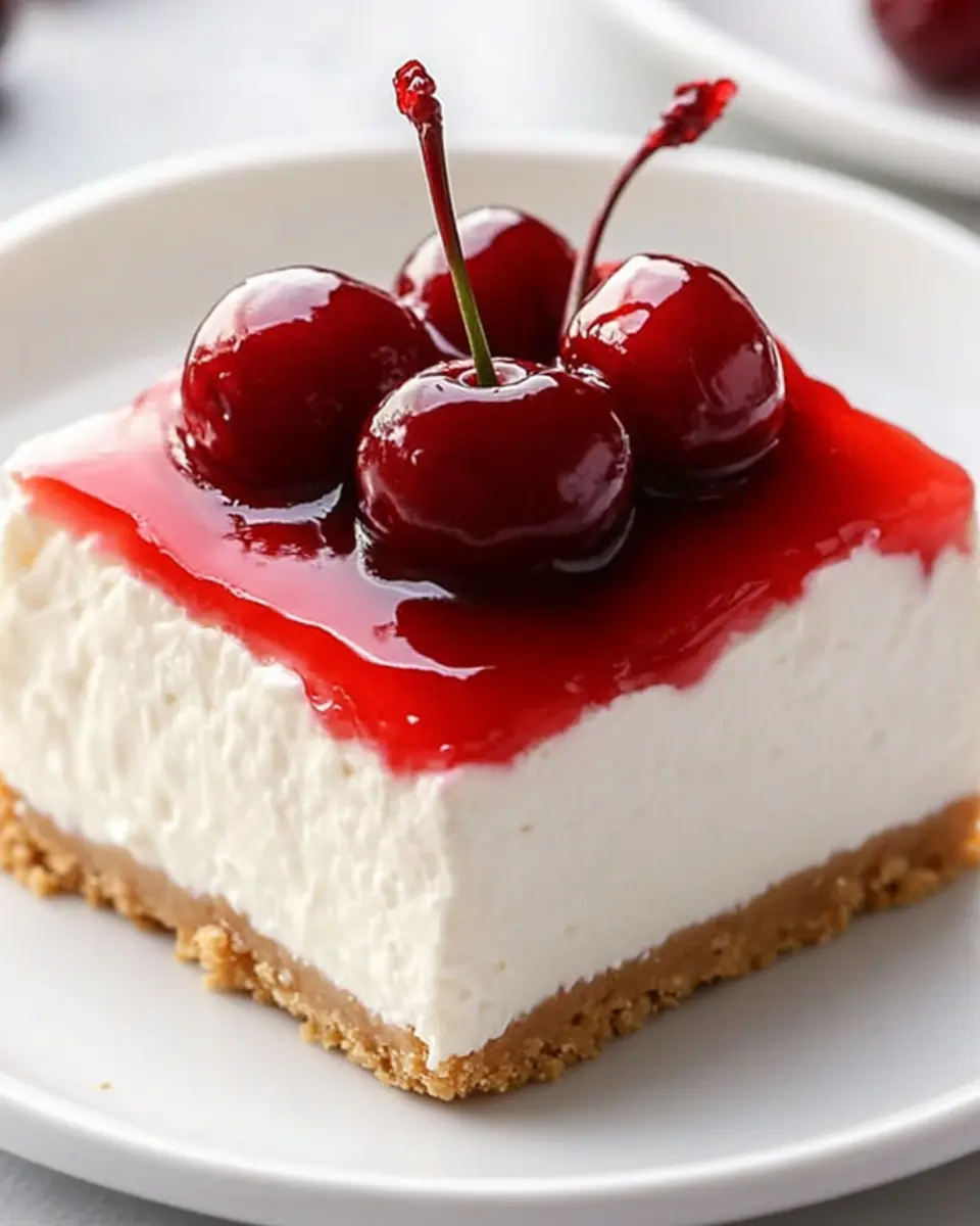 No Bake Cherry Cheesecake Bars Recipe