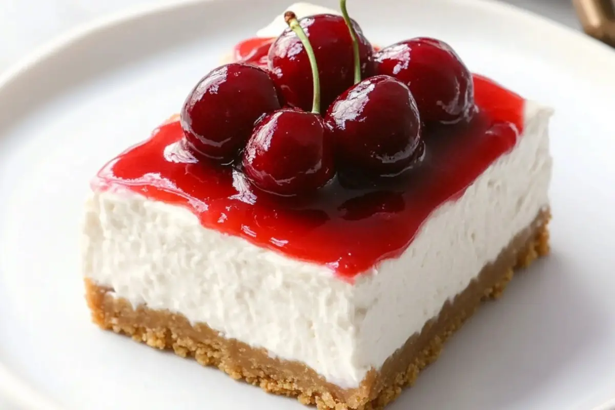 No Bake Cherry Cheesecake Bars
