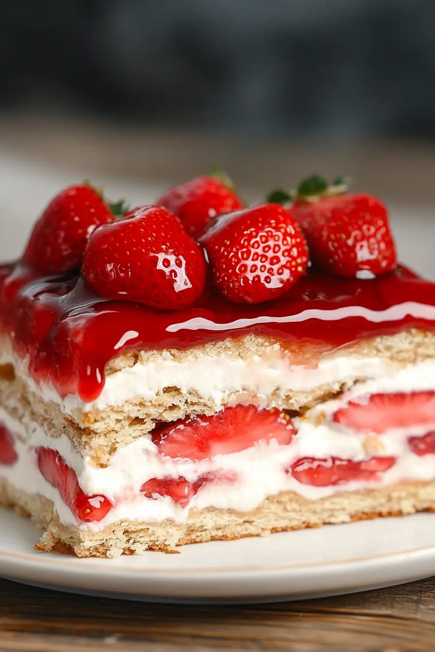 No-Bake Strawberry Eclair Cake recipe