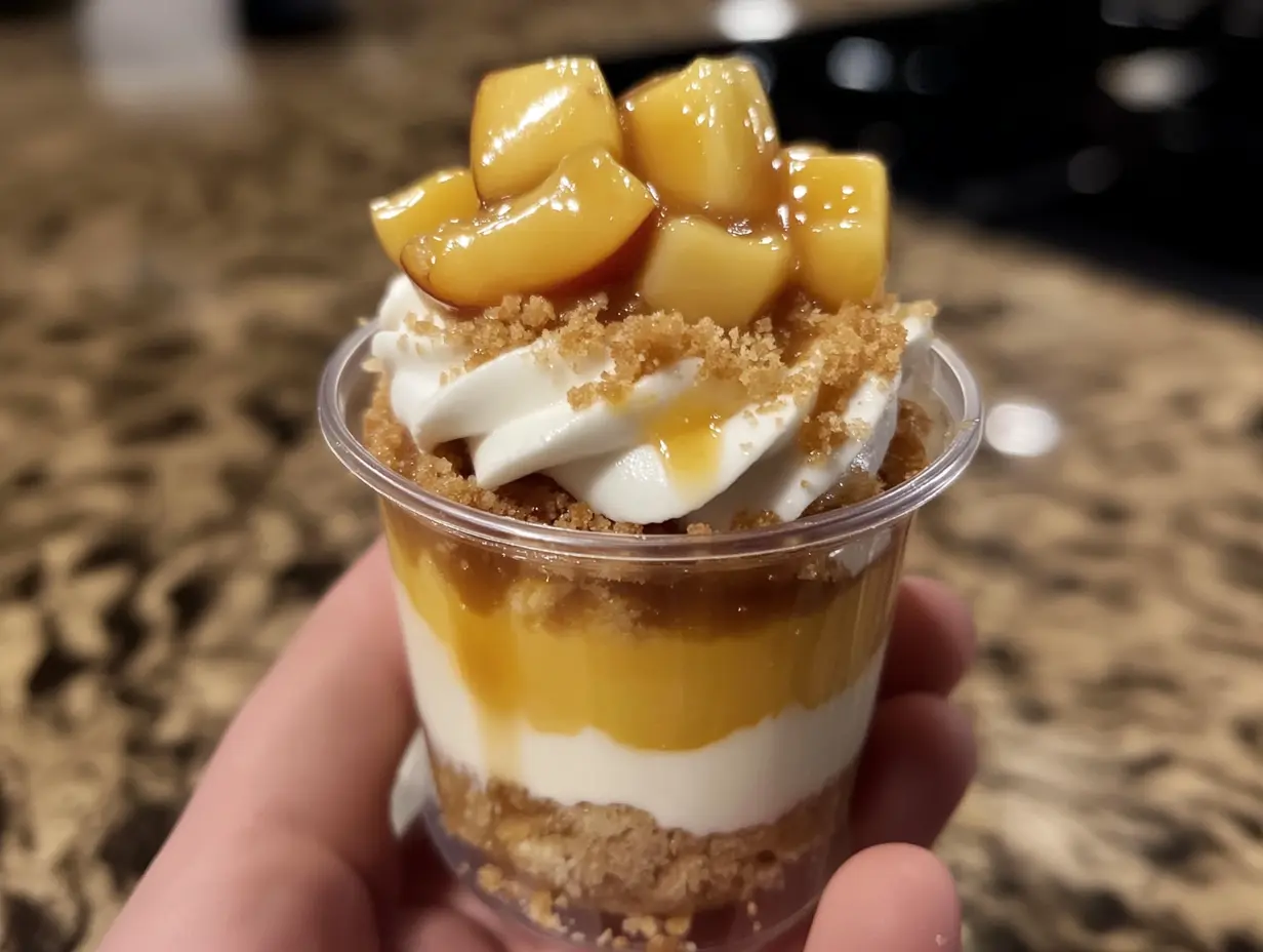 Peach Cobbler Cheesecake Cups Recipe