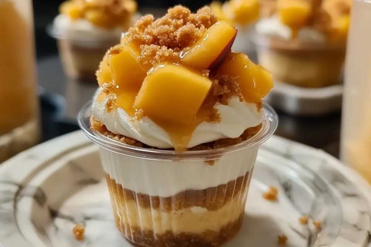 Peach Cobbler Cheesecake Cups