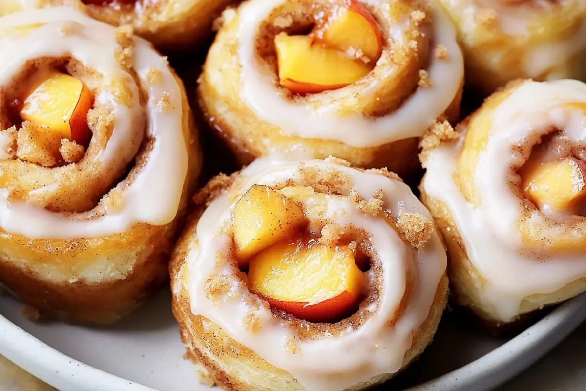 Peach Cobbler Cinnamon Rolls