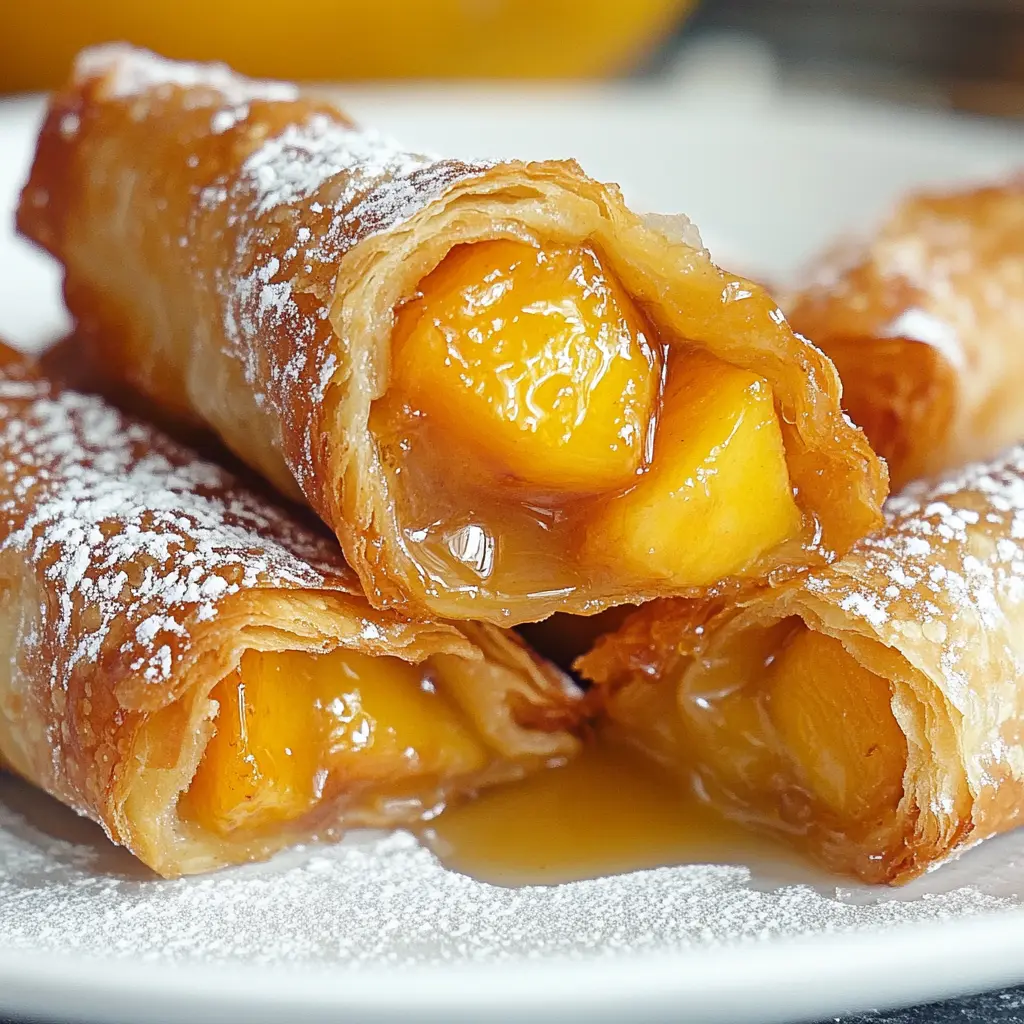 Peach Cobbler Egg Rolls Recipe