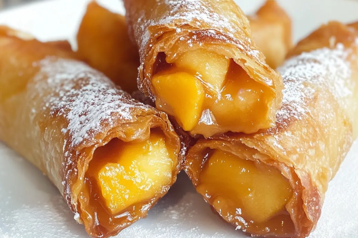Peach Cobbler Egg Rolls