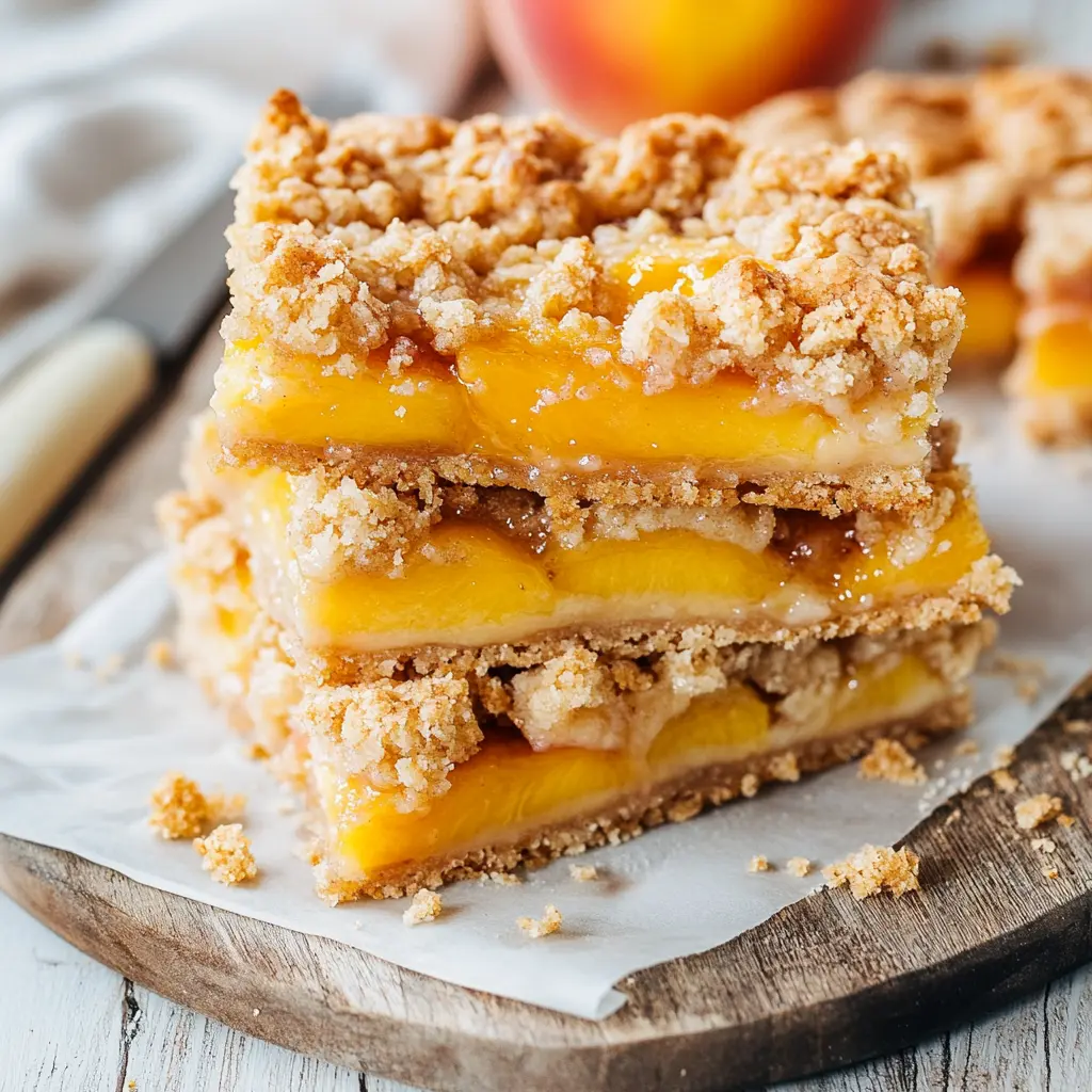 Peaches and Cream Crumble Bars recipe