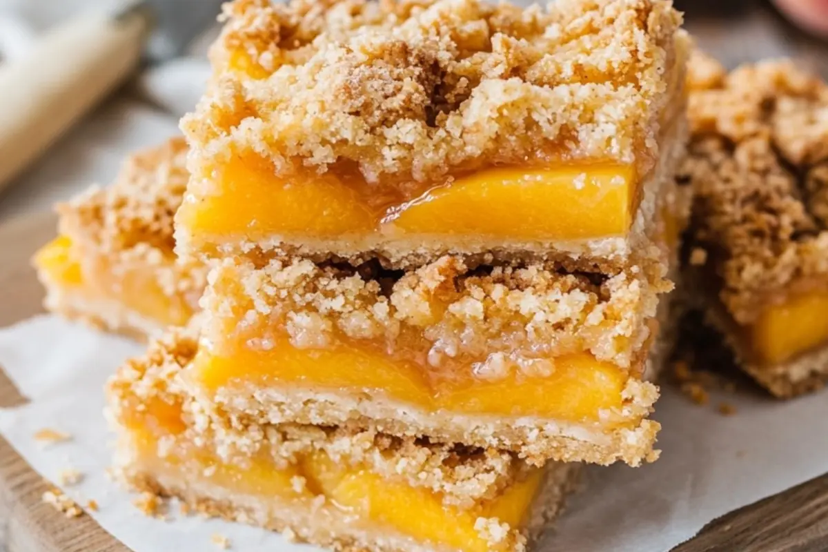 Peaches and Cream Crumble Bars
