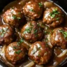 Salisbury Steak Meatballs with Garlic Herb Mashed Potatoes