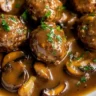 Salisbury Steak Meatballs with mushroom gravy