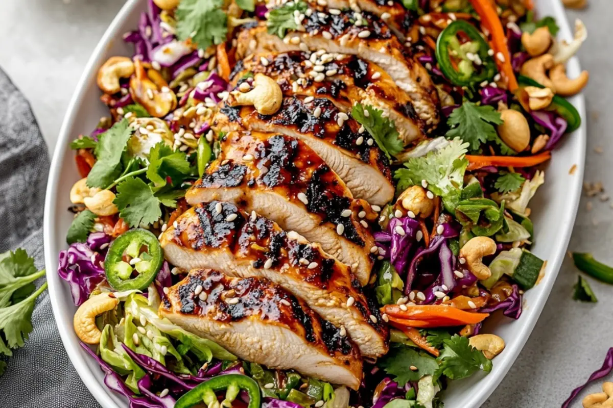 Sesame Chicken Cabbage Crunch Salad