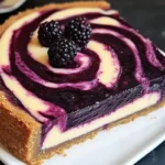 White Chocolate Cheesecake with Blackberry Swirl