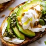 burrata avocado toast with basil vinaigrette