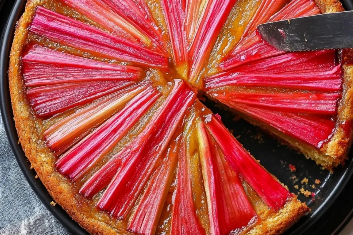 gluten free rhubarb upside down cake