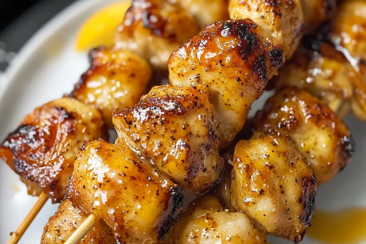 Air Fryer Lemon Pepper Chicken Skewers