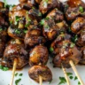 Balsamic Garlic Grilled Mushroom Skewers