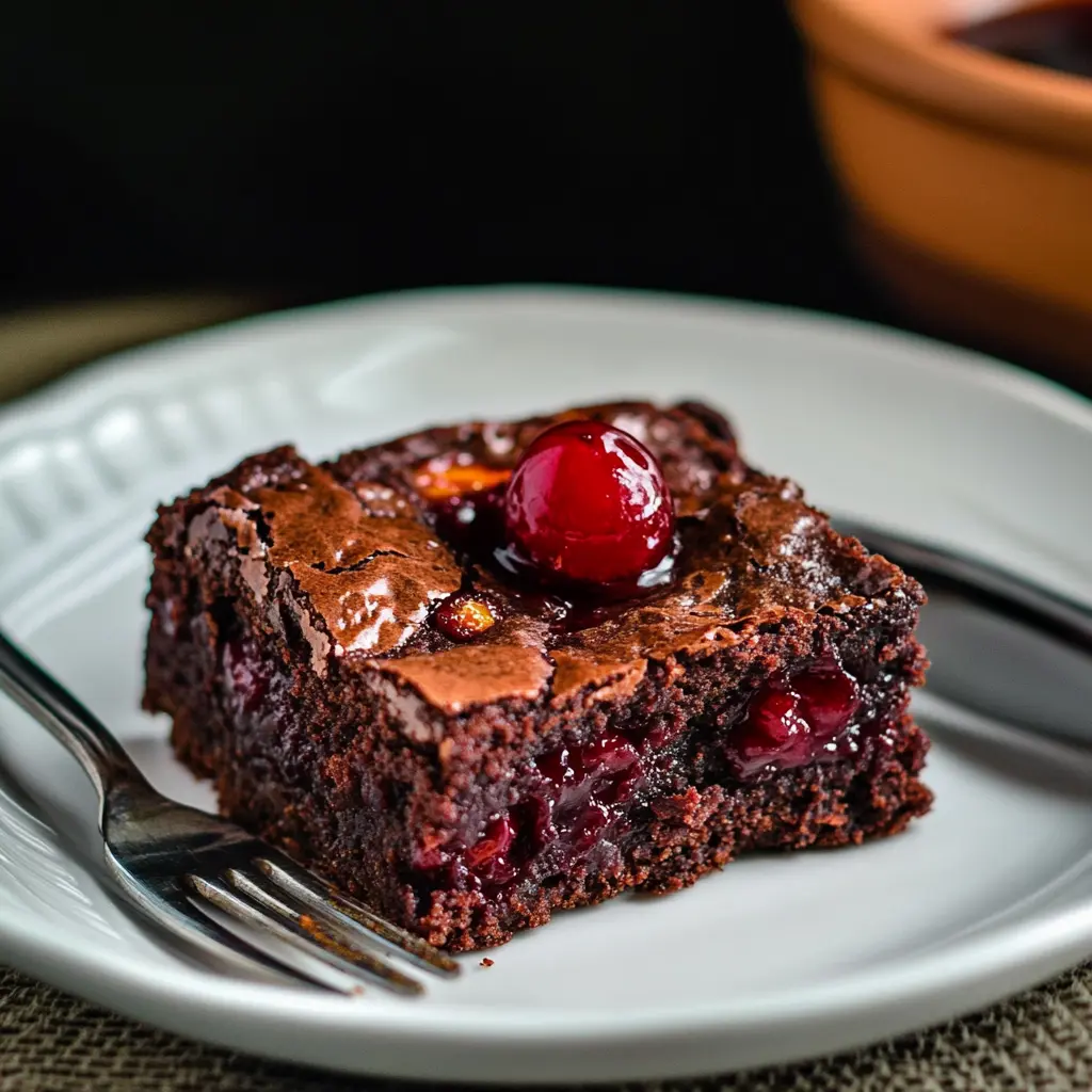 Cherry Cheesecake Brownies recipe with Fresh Cherries