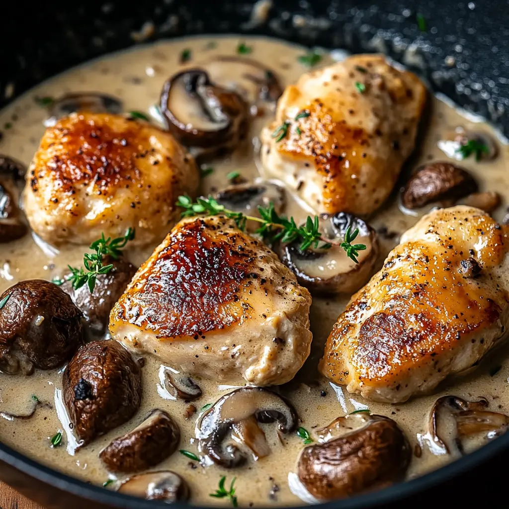 Creamy Chicken with Mushrooms and Dijon Sauce Recipe
