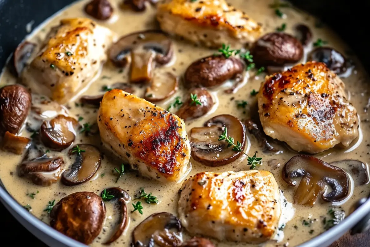Creamy Chicken with Mushrooms and Dijon Sauce