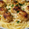 Garlic Butter Chicken Bites with Creamy Parmesan Pasta