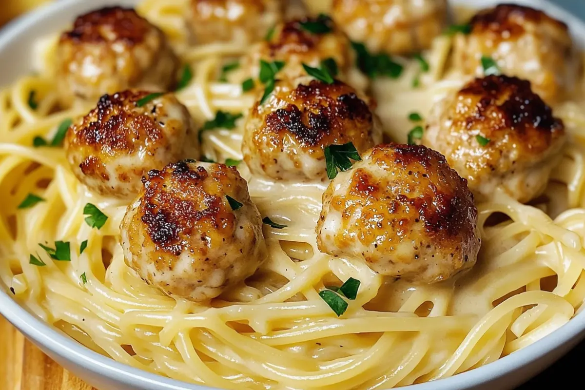Garlic Butter Chicken Bites with Creamy Parmesan Pasta