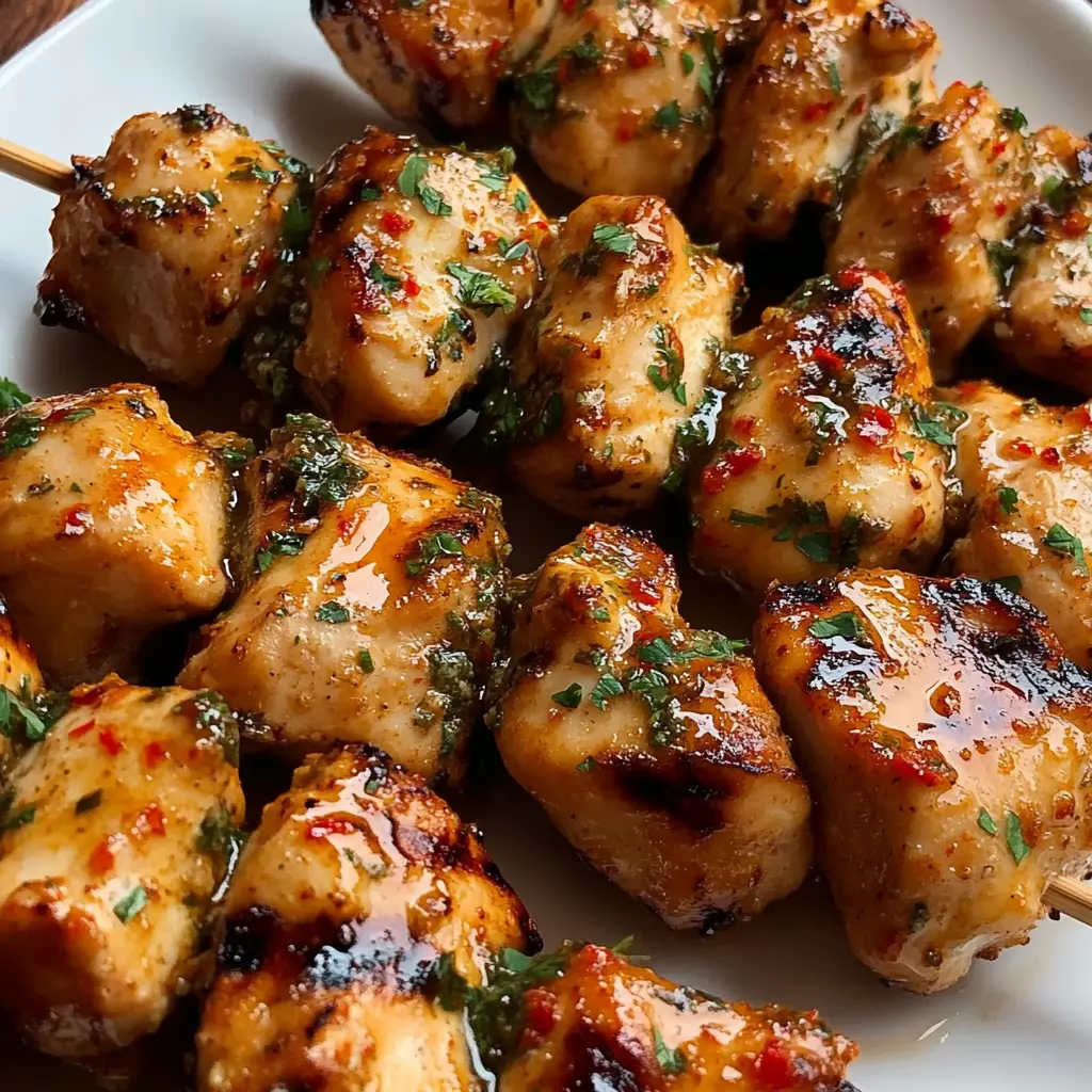 Garlicy Parmesan Chicken Skewers Recipe