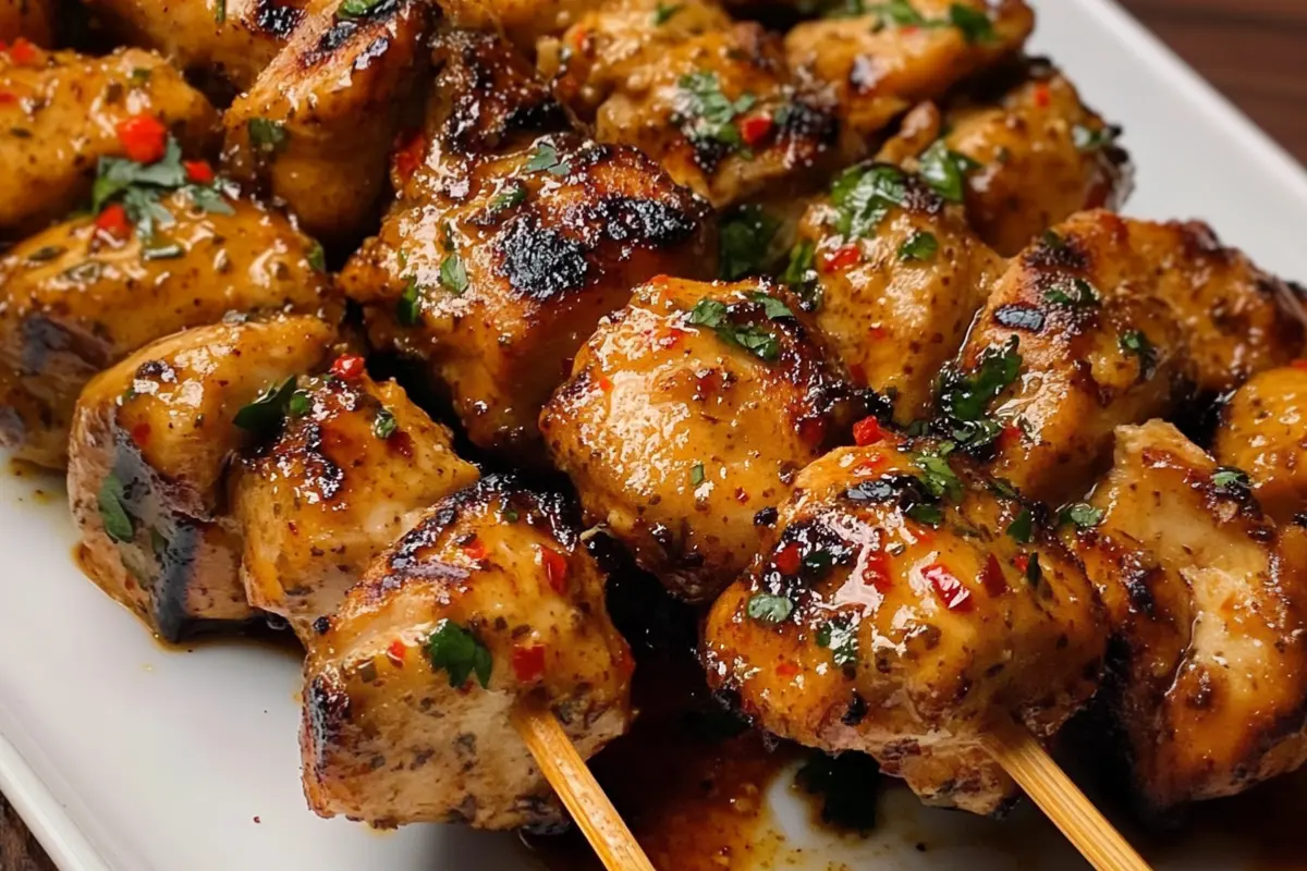 Garlicy Parmesan Chicken Skewers