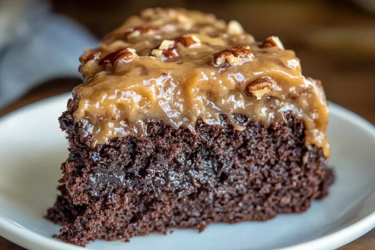 German Chocolate Poke Cake