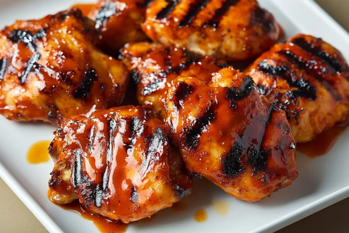 Grilled Honey Buffalo Chicken Thighs