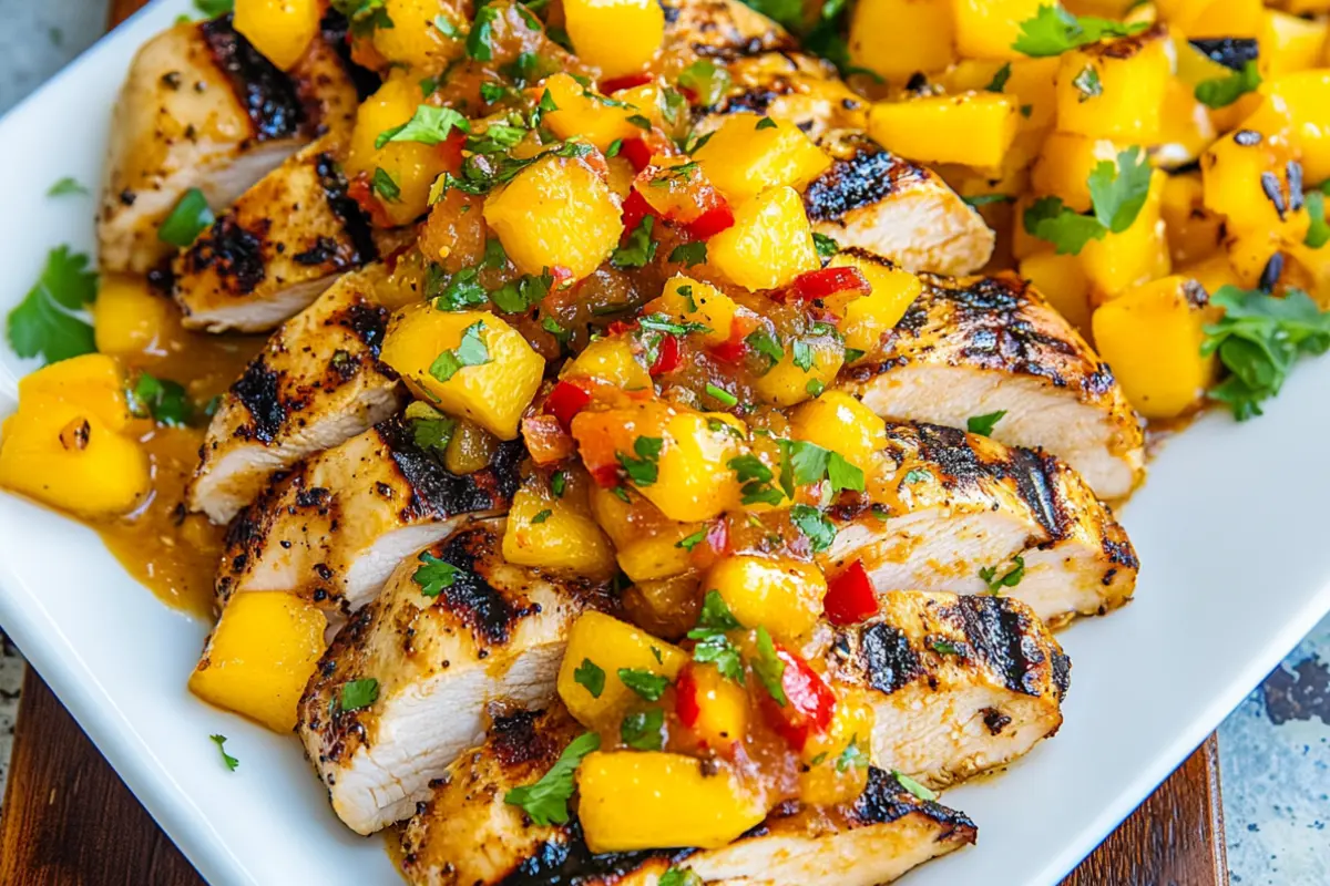 Grilled Mango Pineapple Chicken