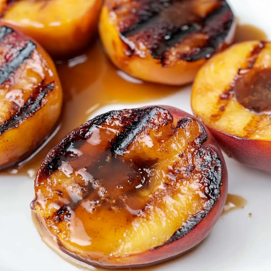 Grilled Peaches recipe with Honey Cinnamon Sauce