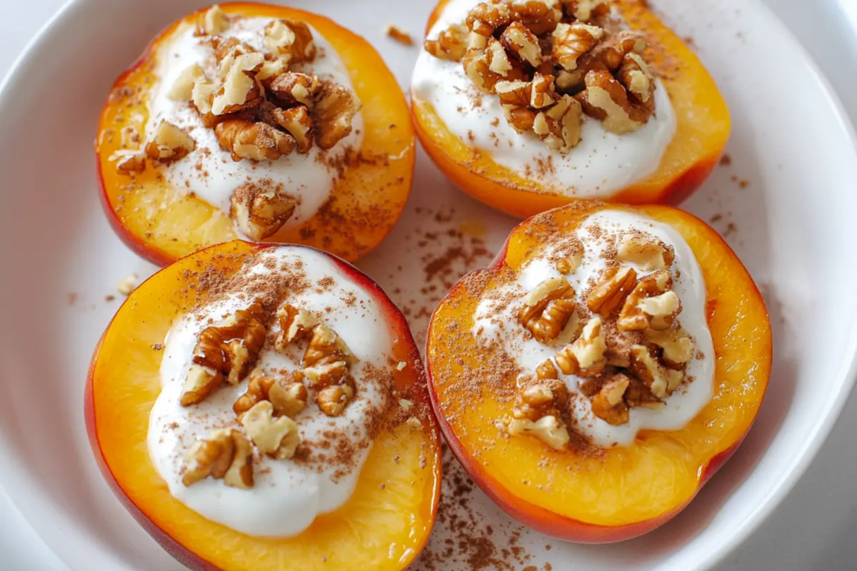 Grilled Peaches with Coconut Cream