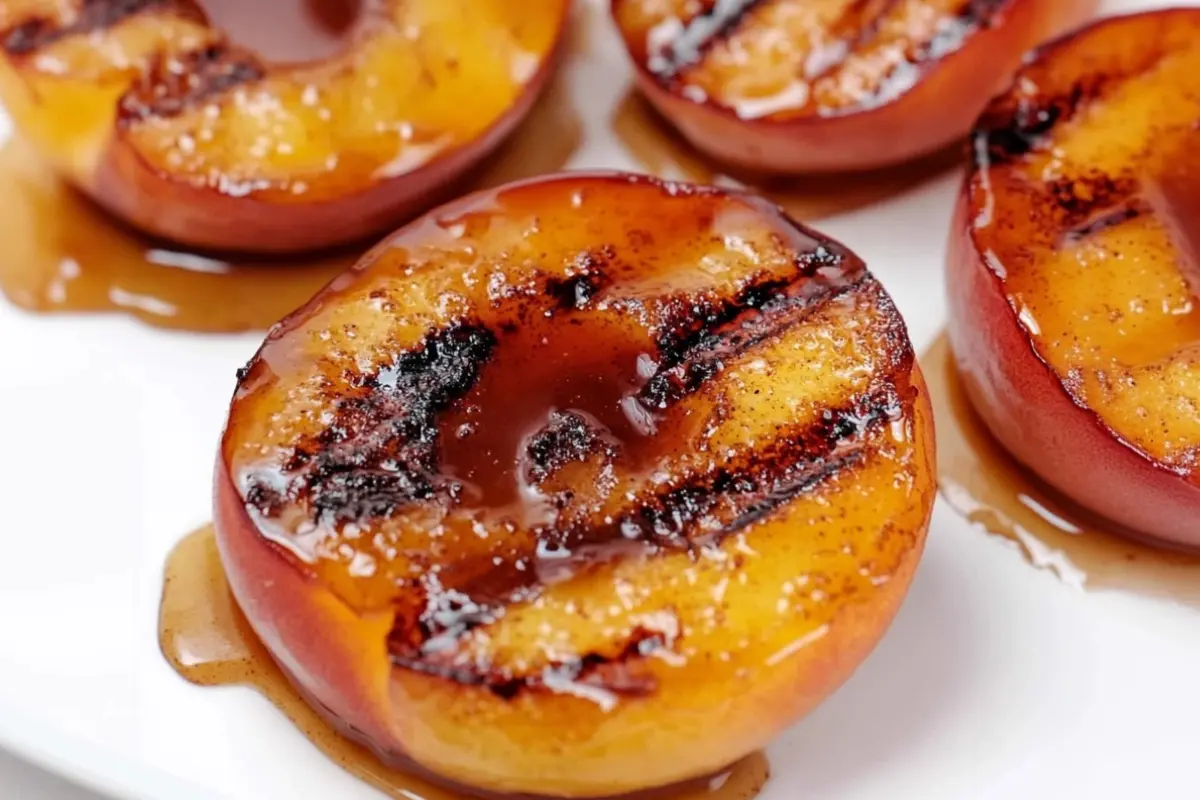 Grilled Peaches with Honey Cinnamon Sauce