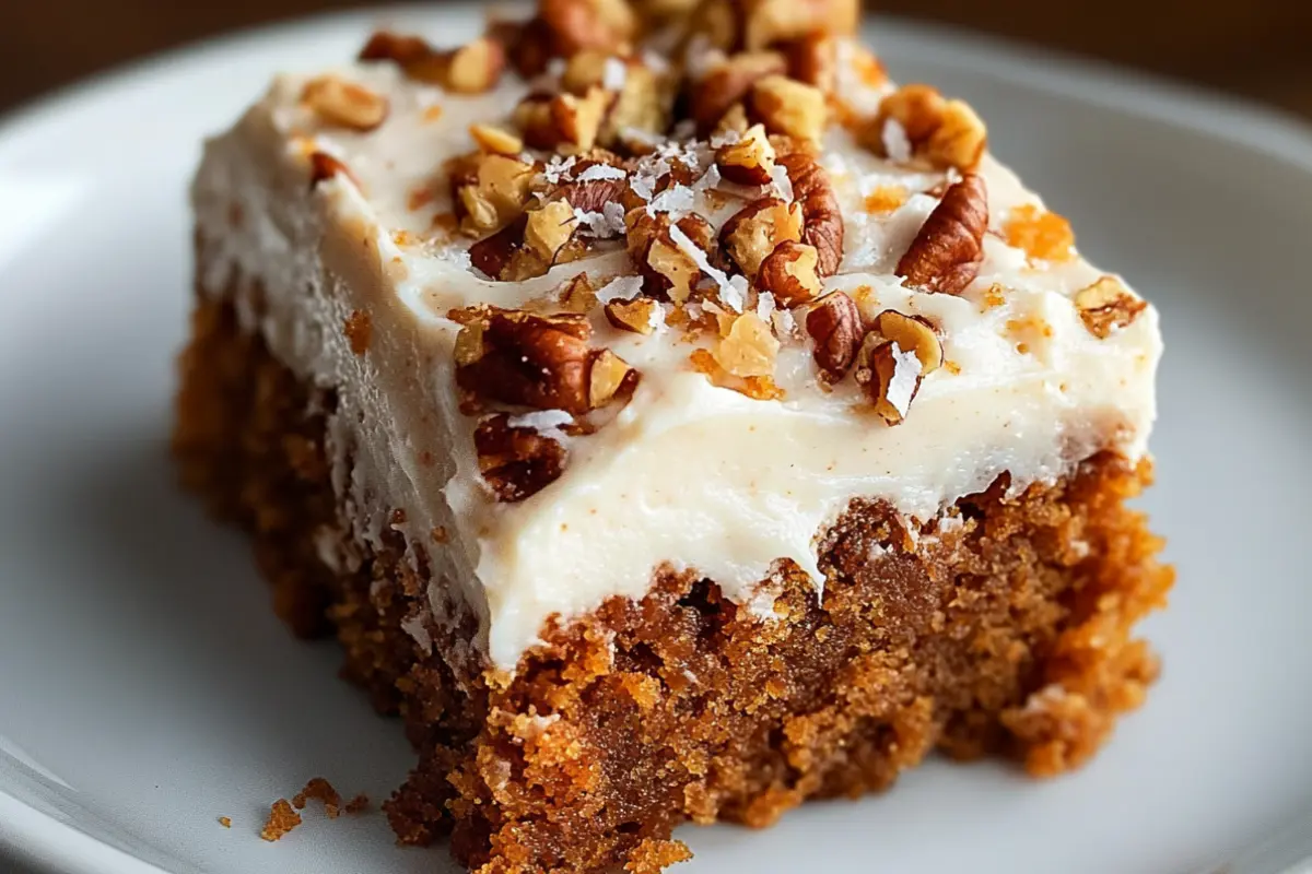 Honey Bun Carrot Cake with Cinnamon Cream Cheese Frosting