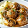 Instant Pot Salisbury Steak Meatballs with Mushroom Gravy