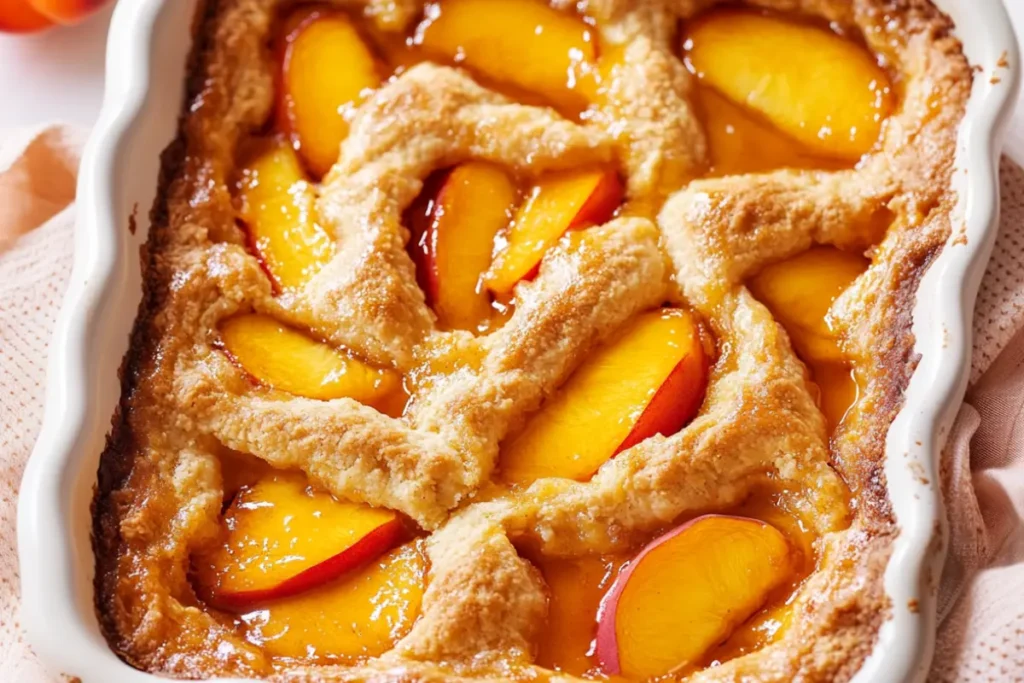 Lazy peach cobbler