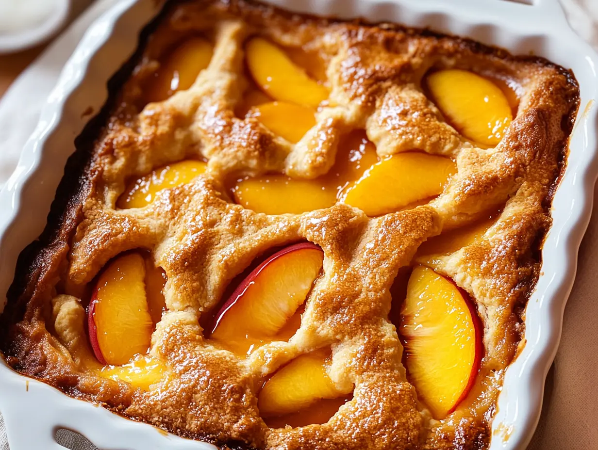 Lazy peach cobbler Recipe