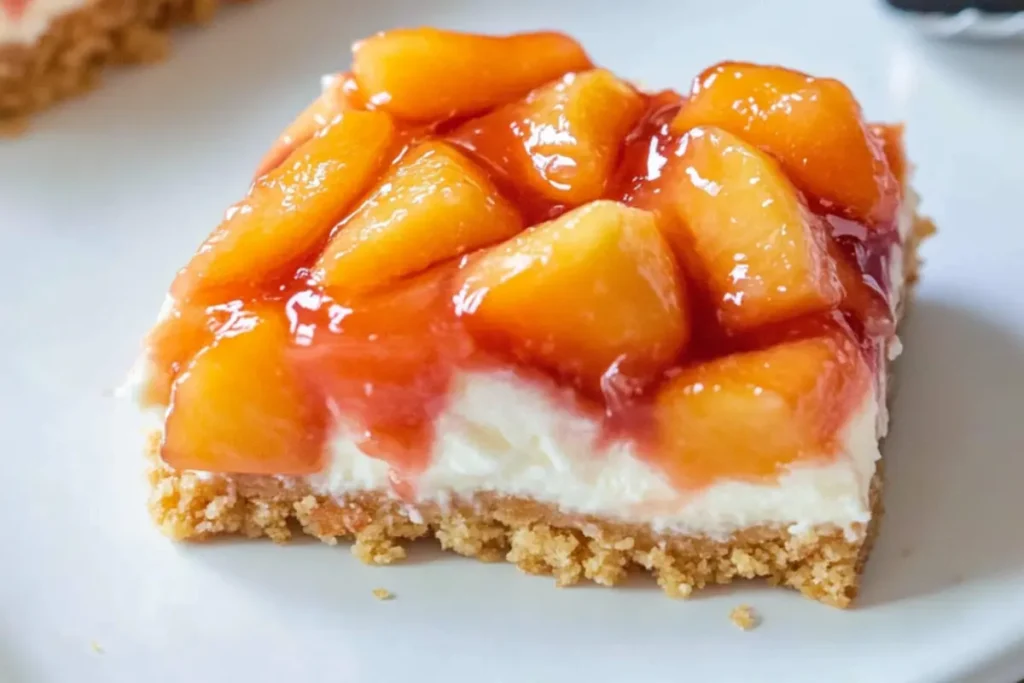No Bake Peach Cheesecake Bars