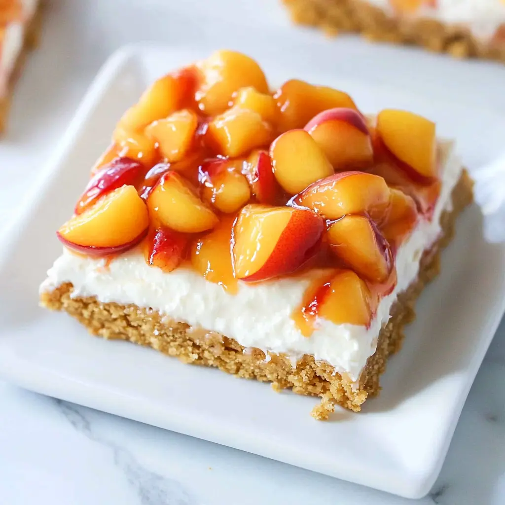 No Bake Peach Cheesecake Bars Recipe