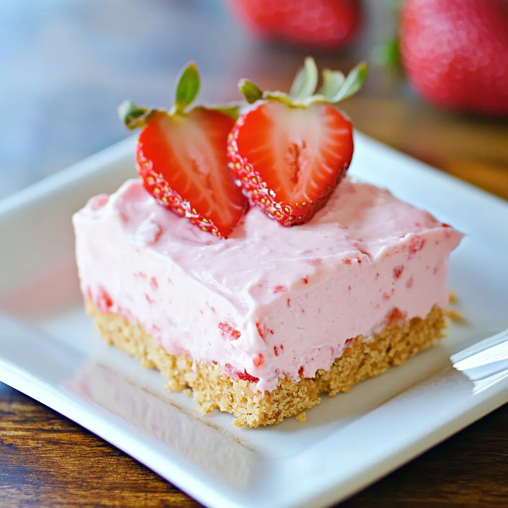 No-Bake Strawberry Cheesecake Bars Recipe
