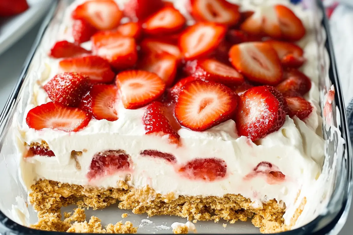 No-bake strawberry icebox cake