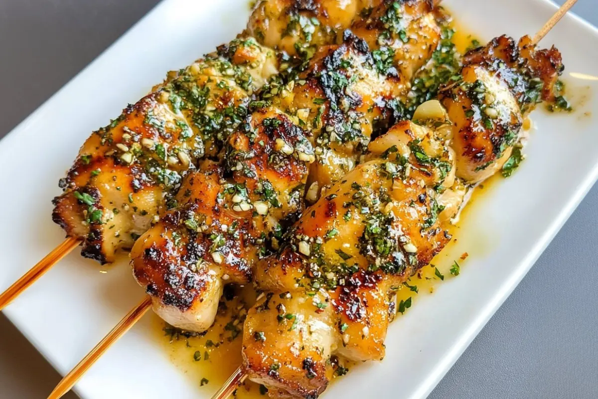 Ranch Garlic Parmesan Chicken Skewers