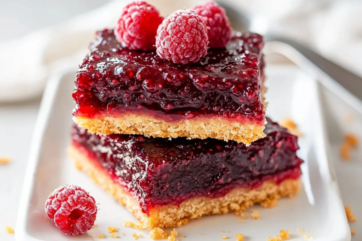 Raspberry almond butter bars