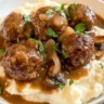 Salisbury Steak Meatballs with Beefy Onion Gravy