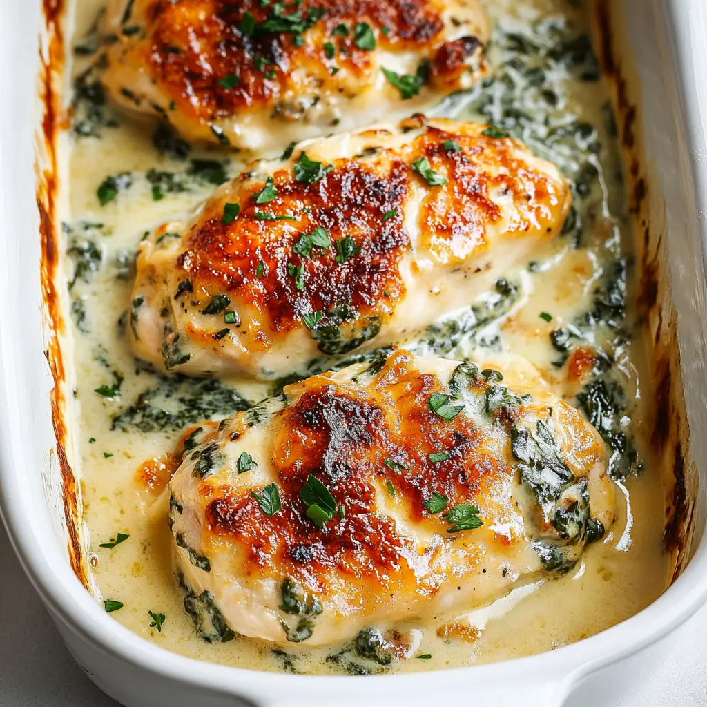 Spinach Chicken Casserole recipe with Cream Cheese and Mozzarella