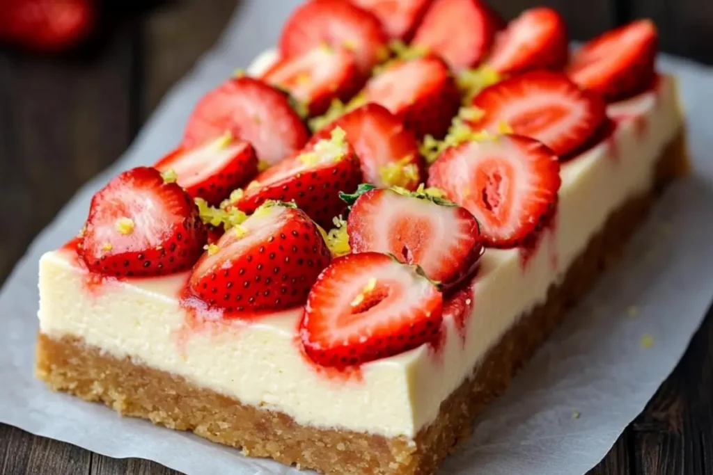 Strawberry Cheesecake Blondies