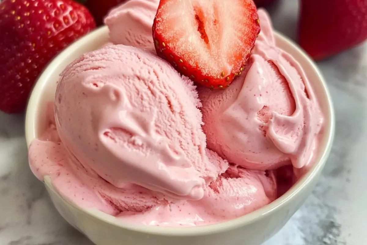 Strawberry Cottage Cheese Ice Cream