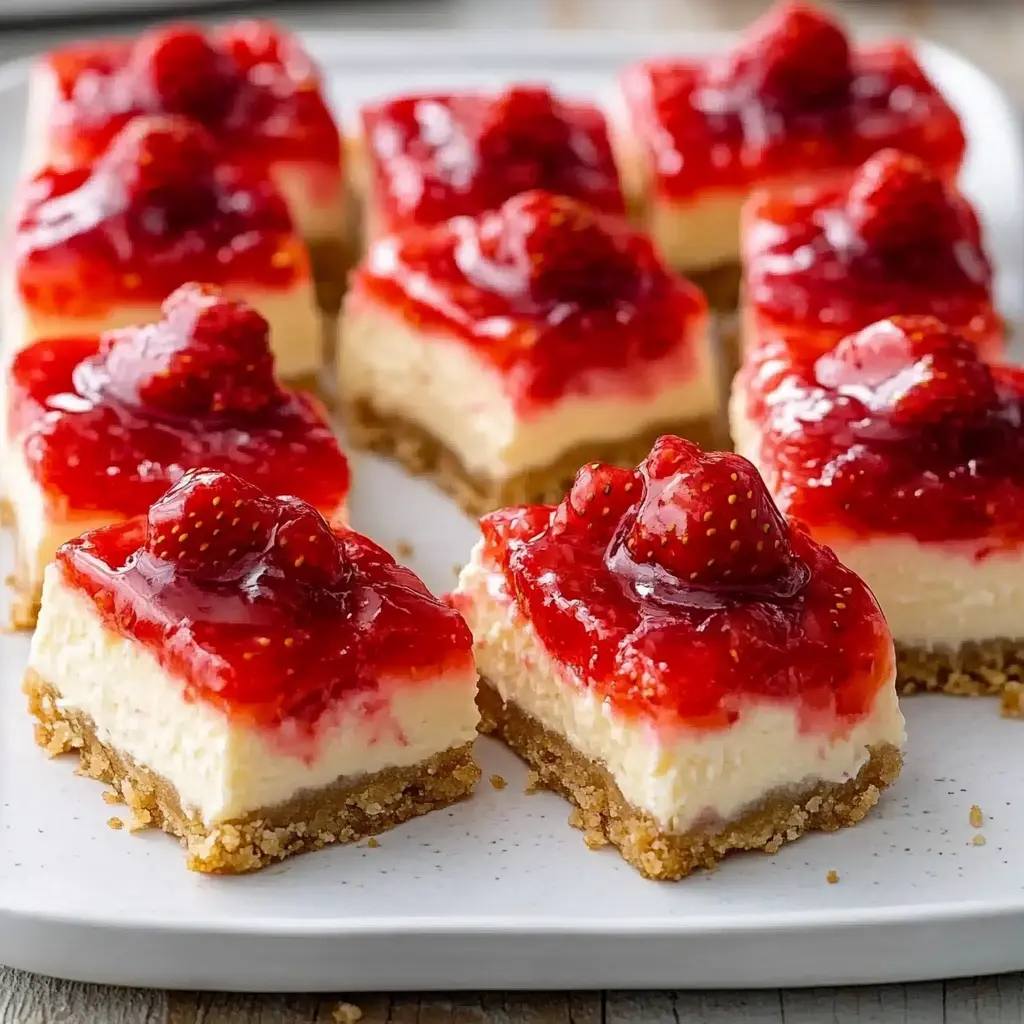 Strawberry Rhubarb Cheesecake Bars Recipe