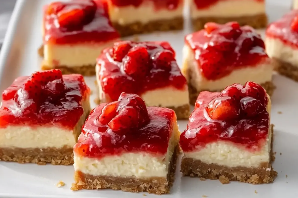 Strawberry Rhubarb Cheesecake Bars