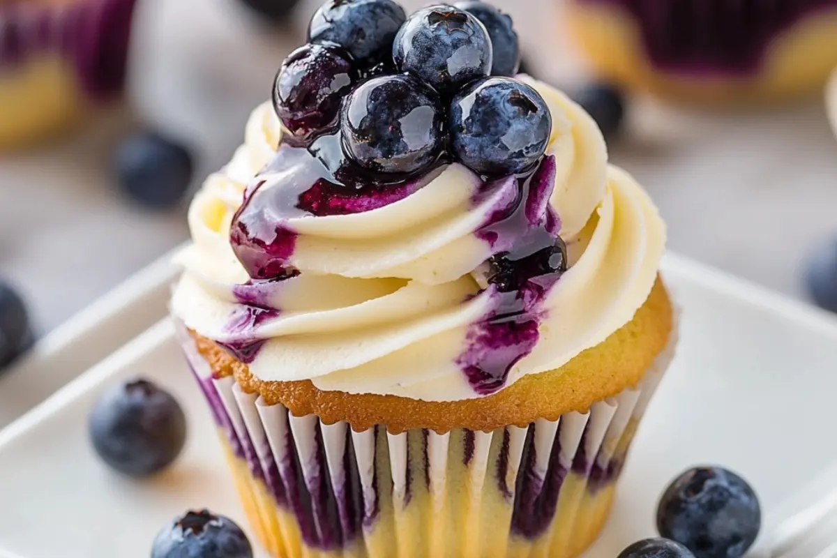 White Chocolate Blueberry Cupcakes